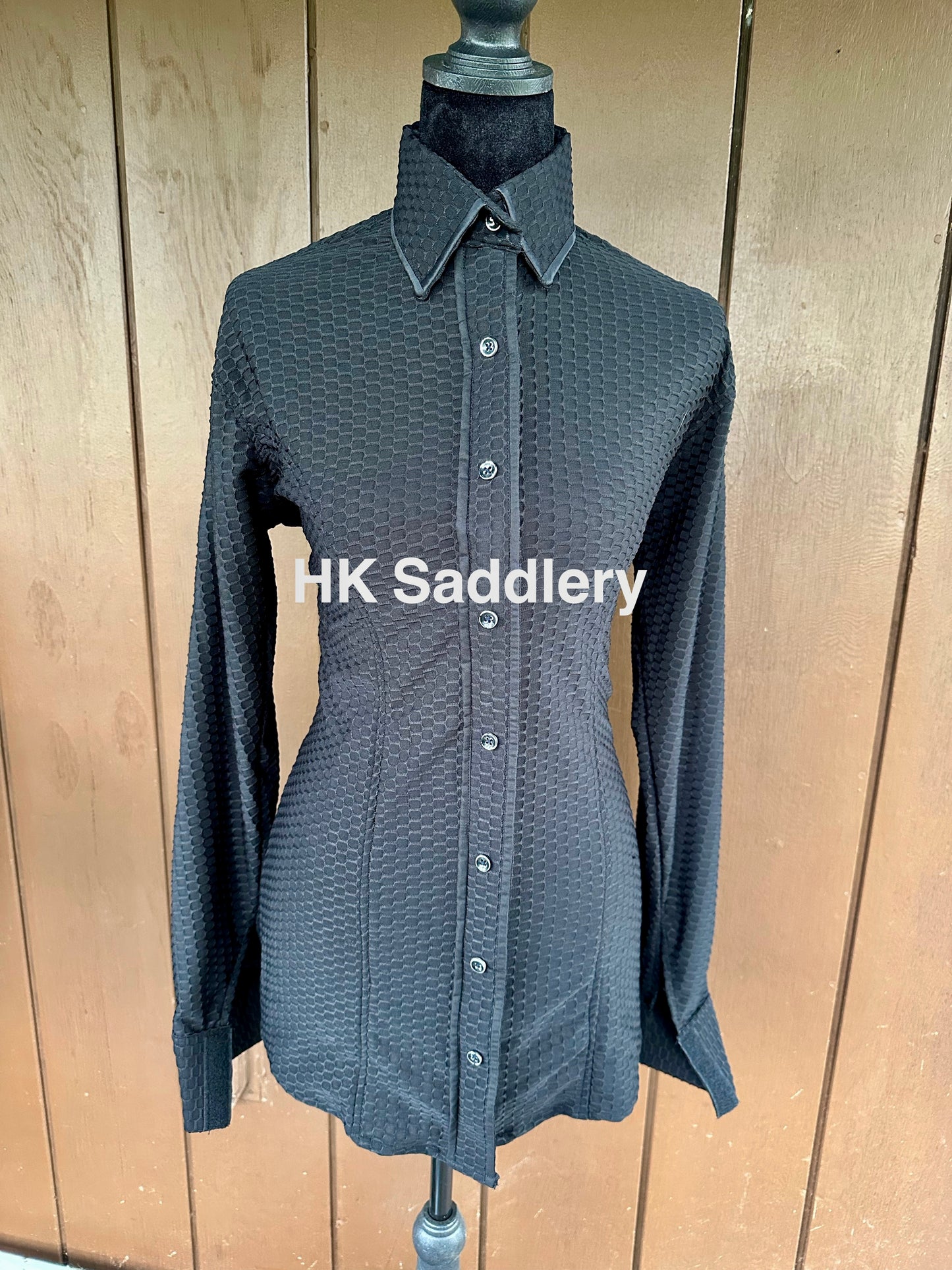 Black waffle shirt