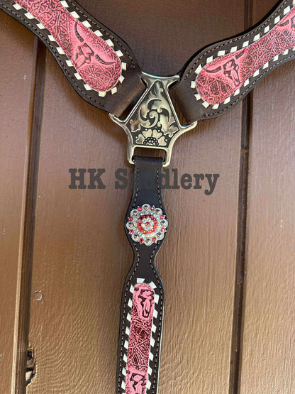 Chocolate/Pink Skull Tack Set