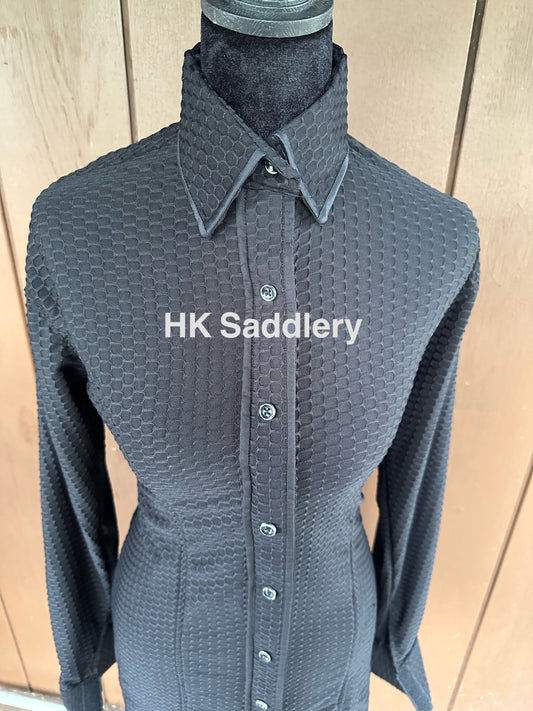 Black waffle shirt
